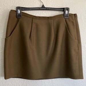 J. Crew, Wool Mini Skirt, Olive Green, Women’s Size 6